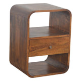 Chestnut Curved Edge Bedside - Artisan Furniture - Flyclothing LLC