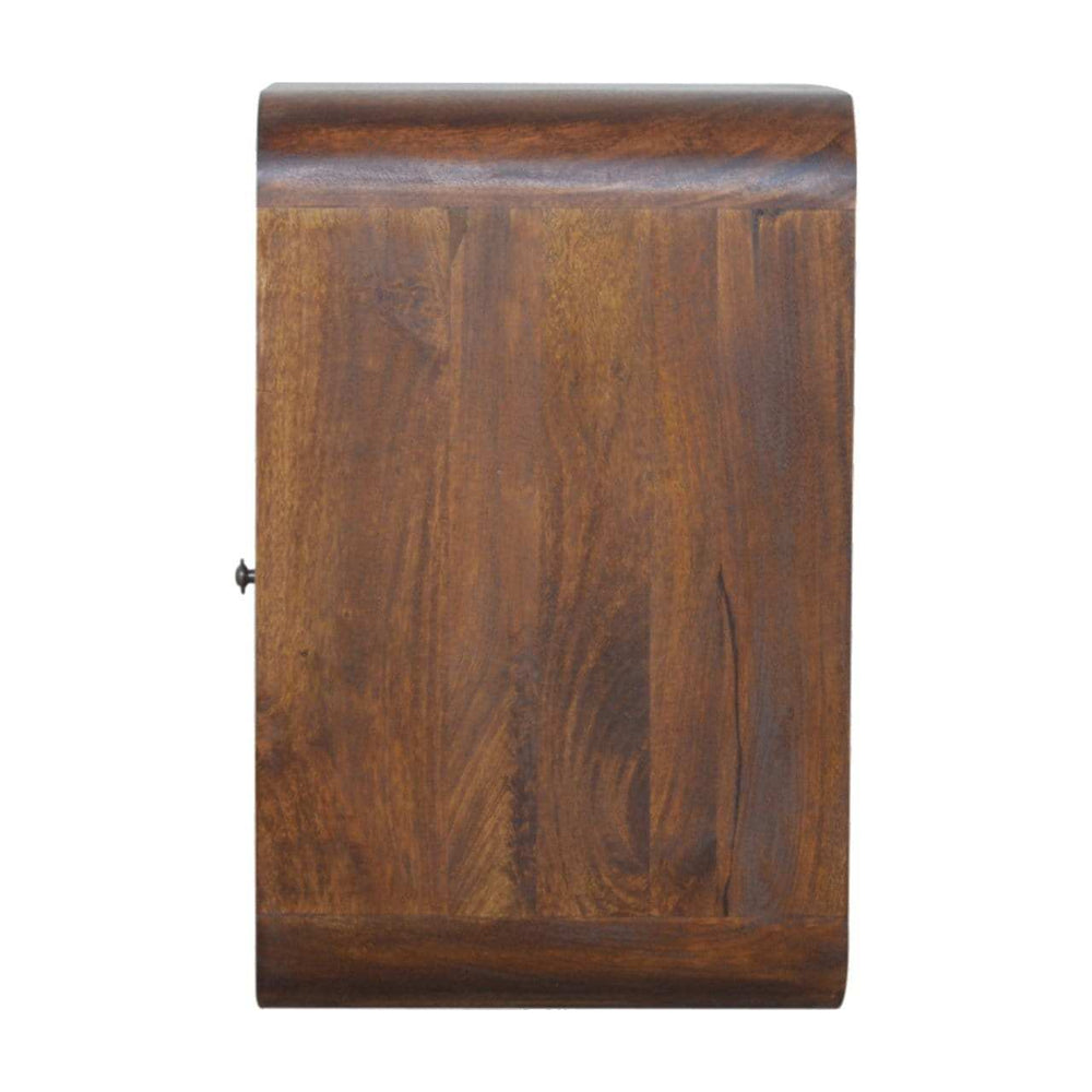 Chestnut Curved Edge Bedside - Artisan Furniture - Flyclothing LLC