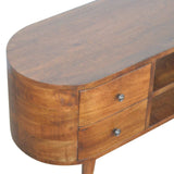 Chestnut Rounded Entertainment Unit - Artisan Furniture - Flyclothing LLC
