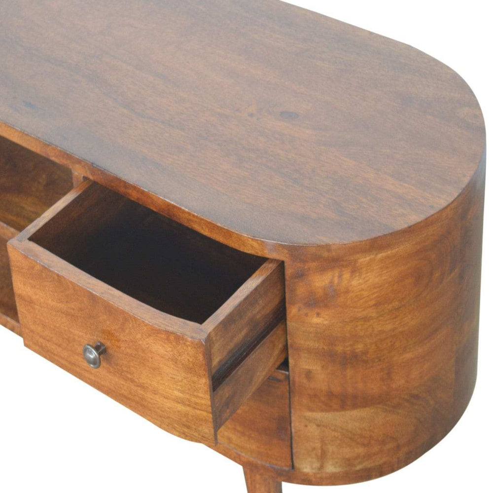 Chestnut Rounded Entertainment Unit - Artisan Furniture - Flyclothing LLC