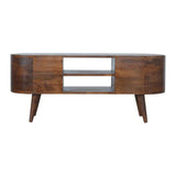 Chestnut Rounded Entertainment Unit - Artisan Furniture - Flyclothing LLC