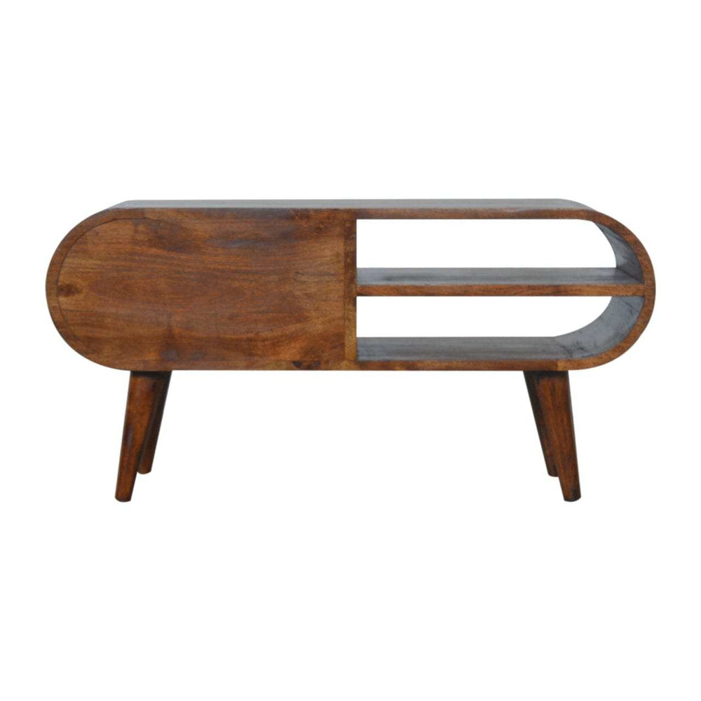 Chestnut Circular Media Unit - Artisan Furniture - Flyclothing LLC