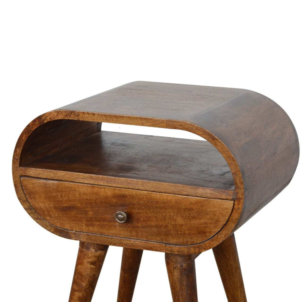 Chestnut Circular Open Bedside - Artisan Furniture - Flyclothing LLC