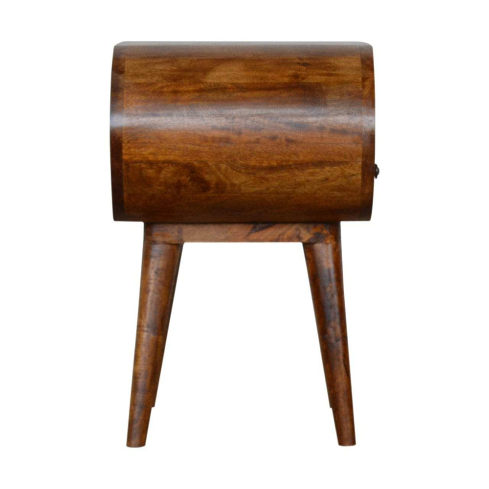 Chestnut Circular Open Bedside - Artisan Furniture - Flyclothing LLC