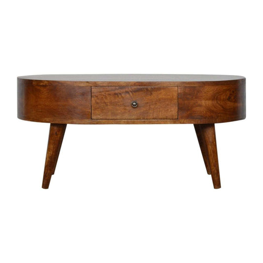 Chestnut Rounded Coffee Table - Artisan Furniture - Flyclothing LLC