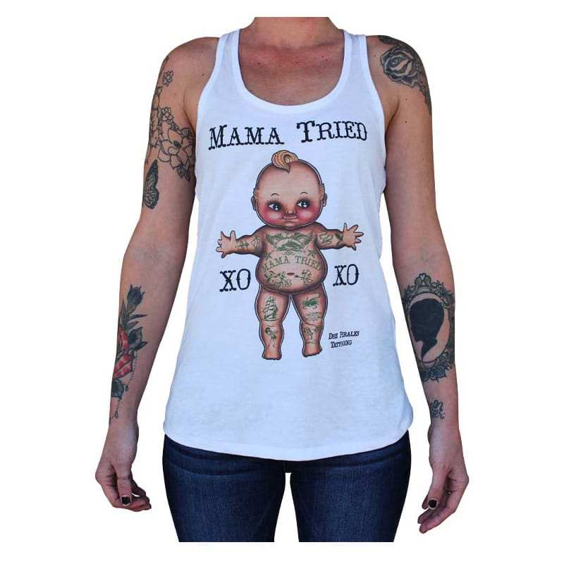 Black Market Art Company Mama Tried Women's Racer Back Tank Top - Black Market Art Company - Flyclothing LLC