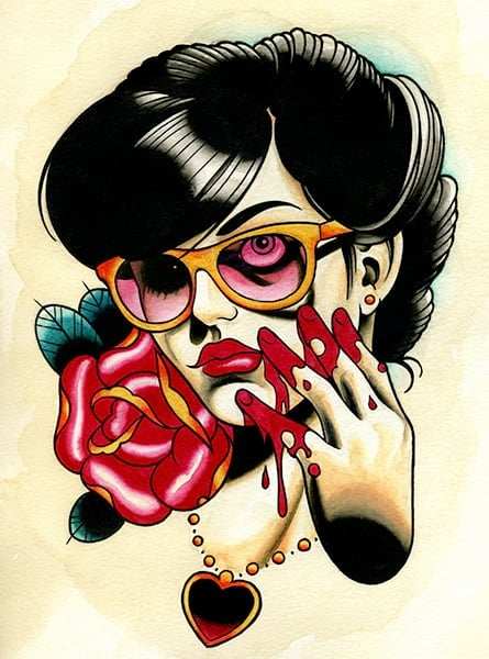 Black Market Art Company Rose Bloodyhand Print - Black Market Art Company - Flyclothing LLC