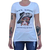Black Market Art Company Tell No Tales Women's Loose Neck T-Shirt - Black Market Art Company - Flyclothing LLC