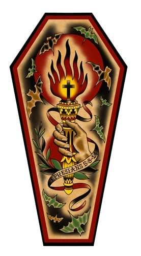 Black Market Art Company Torch & Stretched Canvas Coffin Print - Black Market Art Company - Flyclothing LLC