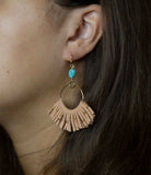 Pueblo Blue Magnesite Golden Fringe Earrings - Barse Jewelry - Flyclothing LLC