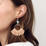 Pueblo Blue Magnesite Golden Fringe Earrings - Barse Jewelry - Flyclothing LLC