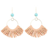 Pueblo Blue Magnesite Golden Fringe Earrings - Barse Jewelry - Flyclothing LLC
