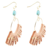 Pueblo Blue Magnesite Golden Fringe Earrings - Barse Jewelry - Flyclothing LLC