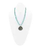 Pueblo Blue Turquoise Magnesite and Jasper Sterling Silver Necklace - Barse Jewelry - Flyclothing LLC