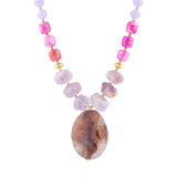 Purple Periwinkle Amethyst and Agate Pendant Necklace - Barse Jewelry - Flyclothing LLC