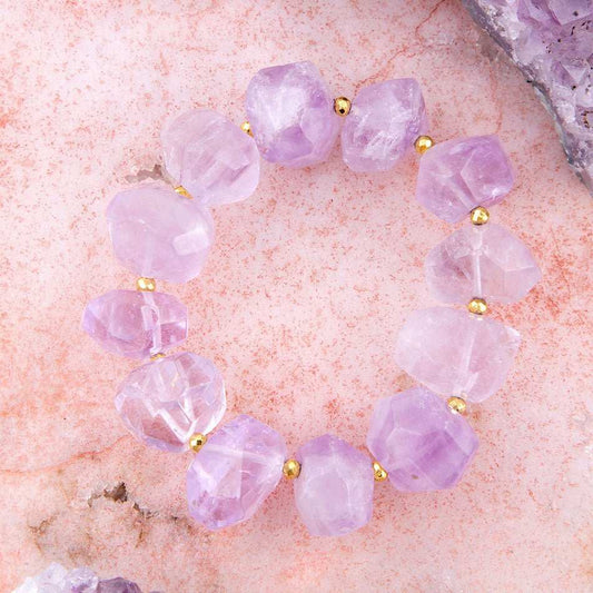 Purple Periwinkle Amethyst Chunky Stretch Bracelet - Barse Jewelry - Flyclothing LLC