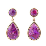 Purple Turquoise and Golden Bronze Teardrop Earrings - Barse Jewelry - Flyclothing LLC