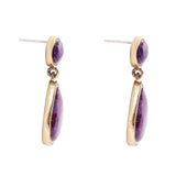 Purple Turquoise and Golden Bronze Teardrop Earrings - Barse Jewelry - Flyclothing LLC