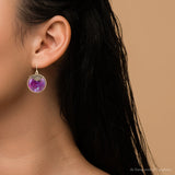 Purple Turquoise Circle Golden Drop Earrings - Barse Jewelry - Flyclothing LLC