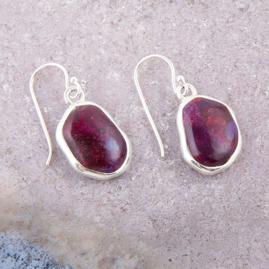 Purple Turquoise Drop Earrings - Sterling Silver - Barse Jewelry - Flyclothing LLC