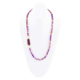 Purple Turquoise Linked Golden Necklace - Barse Jewelry - Flyclothing LLC