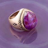 Purple Turquoise Golden Teardrop Ring - Barse Jewelry - Flyclothing LLC