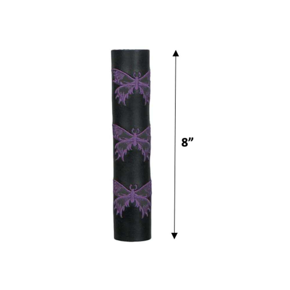 Black Leather Ponytail Wrap purple Butterflies - Unik Just for Bikers - Flyclothing LLC
