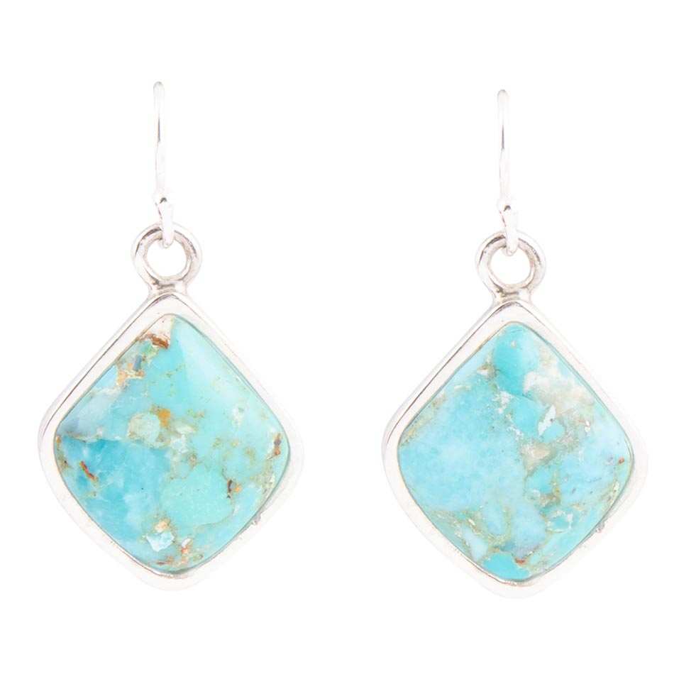 Puzzled Blue Turquoise Sterling Silver Earrings - Barse Jewelry - Flyclothing LLC