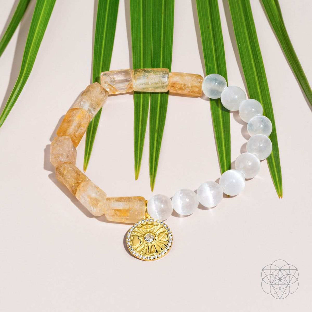 Quartet of Luck - Citrine & Selenite Bracelet of Serendipity - Conscious Items - Flyclothing LLC