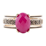 Red Raspberry Quartz Golden Statement Cuff Bracelet - Barse Jewelry - Flyclothing LLC