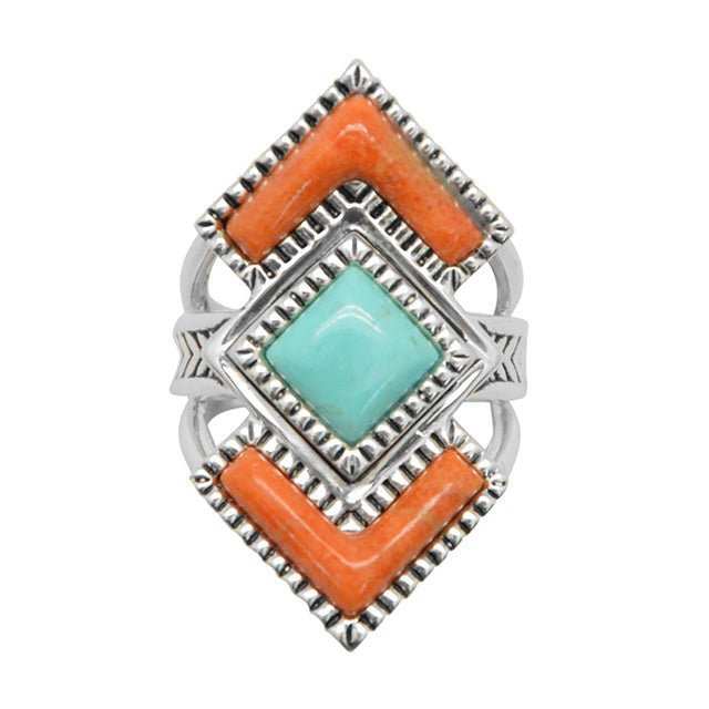 Rattler Geometric Stone Ring-Sterling Silver - Barse Jewelry - Flyclothing LLC