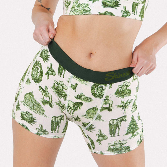 The Xmas In Texas | Western Toile Women’s Boxers - Shinesty - Flyclothing LLC