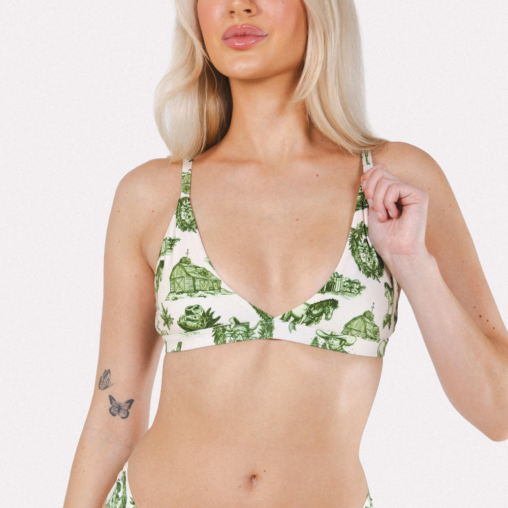 The Western Wonderland | Western Toile Boob Hammock™ Triangle Bralette - Shinesty - Flyclothing LLC