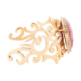 Red Bordeaux Quartz Golden Statement Cuff Bracelet - Barse Jewelry - Flyclothing LLC