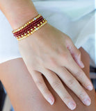 Red Carnelian and Yellow Jade Golden Stretch Bracelet Set - Barse Jewelry - Flyclothing LLC