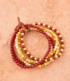 Red Carnelian and Yellow Jade Golden Stretch Bracelet Set - Barse Jewelry - Flyclothing LLC