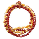 Red Carnelian and Yellow Jade Golden Stretch Bracelet Set - Barse Jewelry - Flyclothing LLC