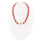 Orange Carnelian Golden Beaded Statement Necklace - Barse Jewelry - Flyclothing LLC
