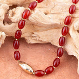Orange Carnelian Golden Beaded Statement Necklace - Barse Jewelry - Flyclothing LLC