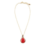 Red Howlite Teardrop Pendant Necklace - Barse Jewelry - Flyclothing LLC