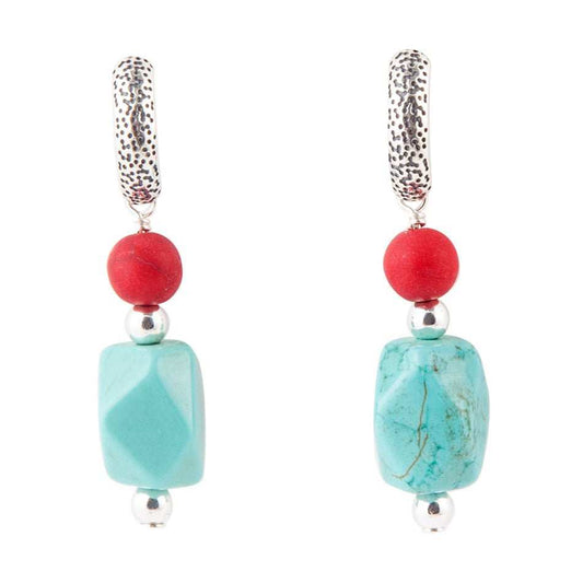 Red River Blue and Red Drop Sterling Earrings - Barse Jewelry - Flyclothing LLC