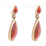 Red Sponge Coral Golden Drop Earrings - Barse Jewelry - Flyclothing LLC