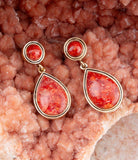 Red Sponge Coral Golden Drop Earrings - Barse Jewelry - Flyclothing LLC