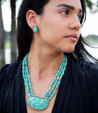 Refined Blue Turquoise Golden Statement Necklace - Barse Jewelry - Flyclothing LLC