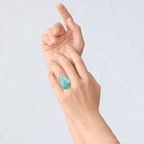 Refined Blue Turquoise Golden Statement Ring - Barse Jewelry - Flyclothing LLC