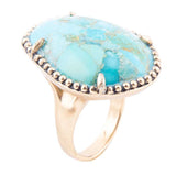Refined Blue Turquoise Golden Statement Ring - Barse Jewelry - Flyclothing LLC