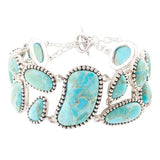 Refined Blue Turquoise Sterling Silver Link Bracelet - Barse Jewelry - Flyclothing LLC