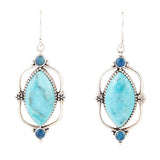 Regal Blue Turquoise and Apatite Sterling Silver Drop Earrings - Barse Jewelry - Flyclothing LLC