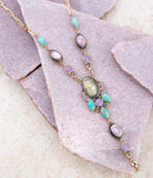 Regalia Blue Abalone Golden Y Necklace - Barse Jewelry - Flyclothing LLC