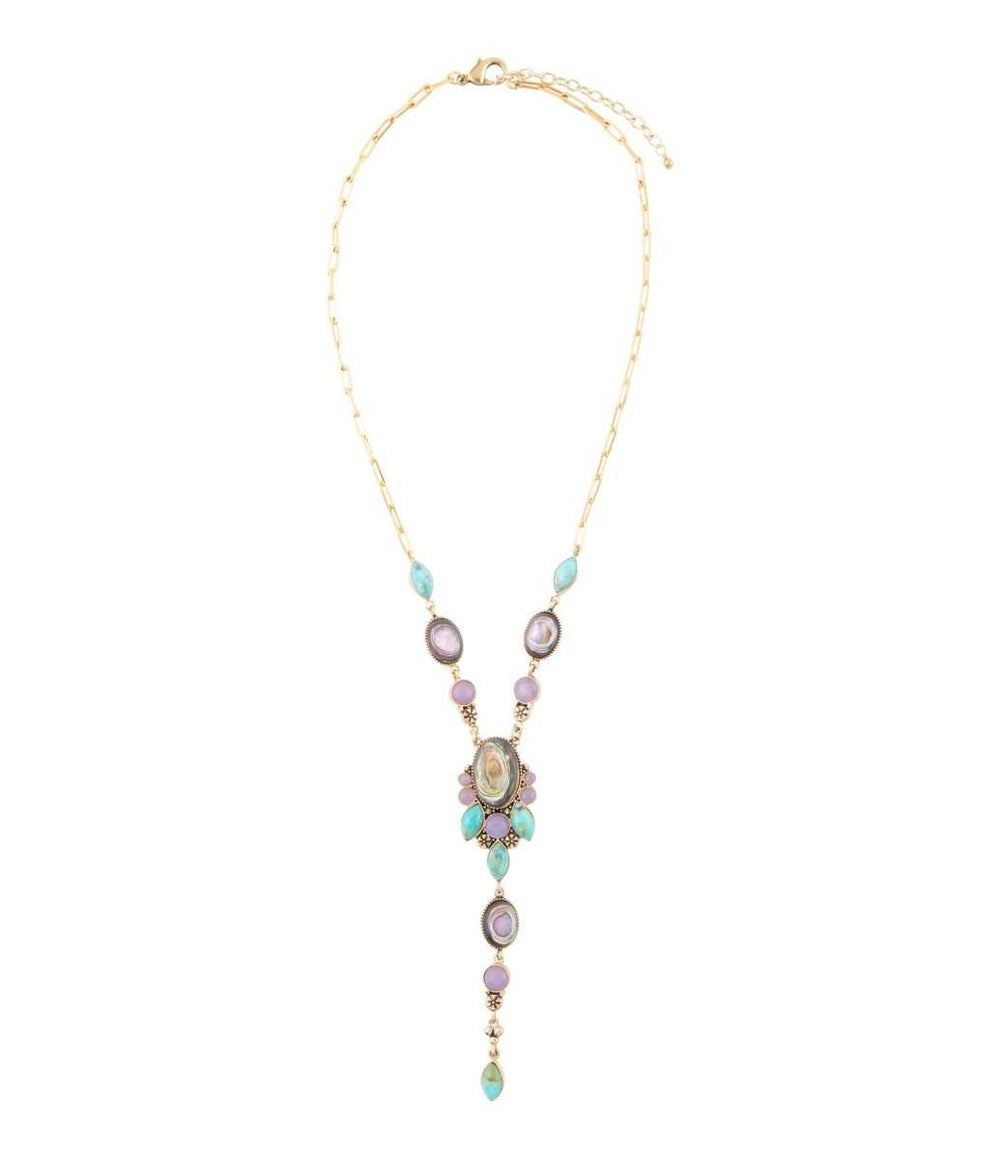 Regalia Blue Abalone Golden Y Necklace - Barse Jewelry - Flyclothing LLC